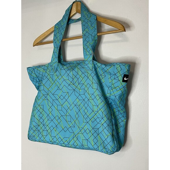 Nike Zip Up Tote Bag Teal Blue Green 13x15" - Picture 2 of 7